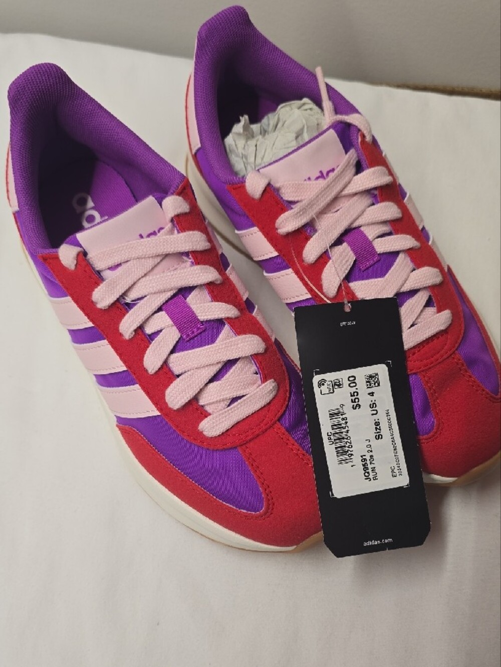 adidas Women's Purple, Red & Light Pink Retro Runner Sneakers - Picture 2 of 8